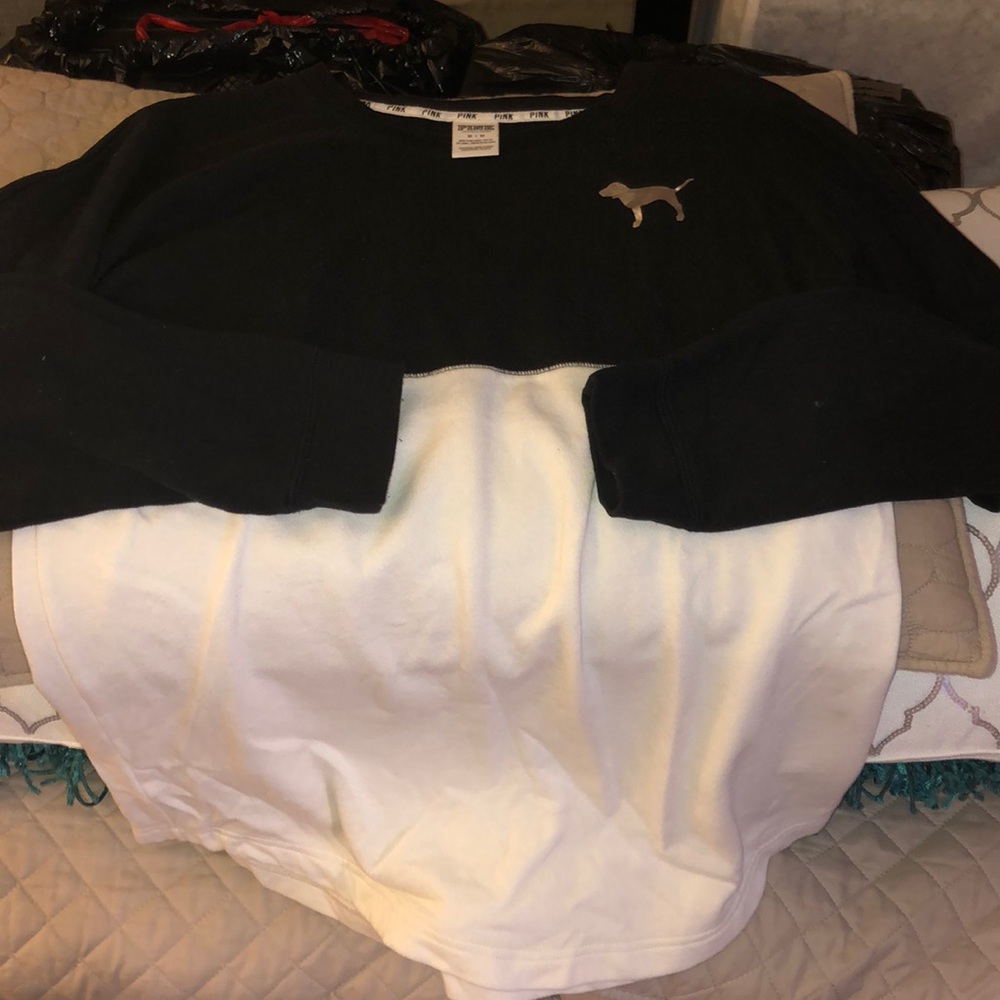 PINK black and white sweatshirt